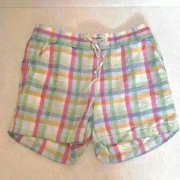 Tommy Bahama 100% Linen Multicolored Shorts with Drawstring Women’s Size Small - Picture 2 of 11